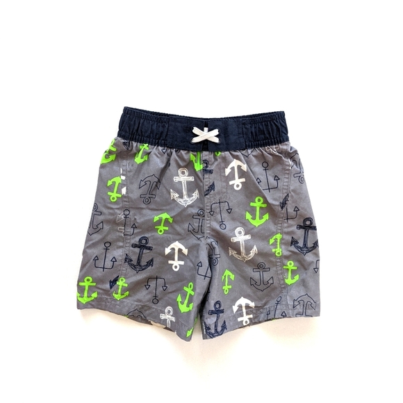 Wave Zone Anchor Print Swim Trunks - Picture 1 of 2